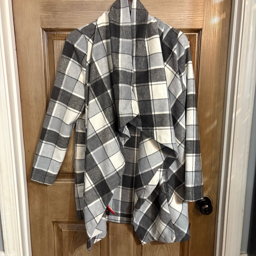 Matilda Jane Oversized Drape Front Plaid Jacket Women’s Small